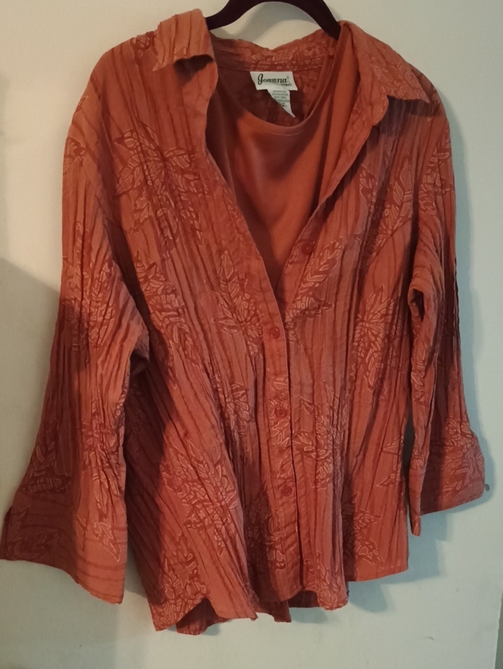 Joanna Blouse & Sleeveless Top Set, Orange, Women's Size XL, Pre-owned
